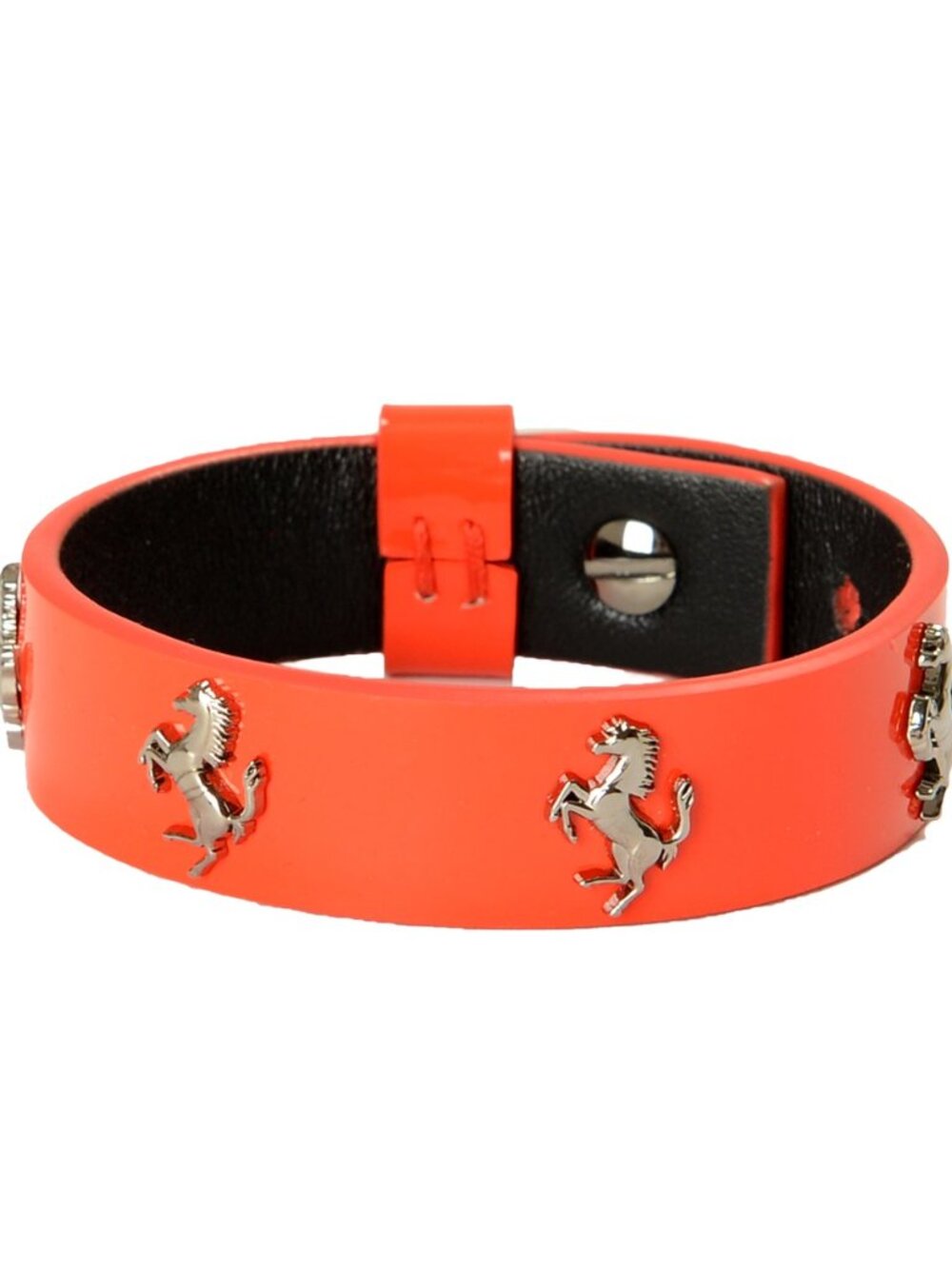 Scuderia Ferrari Red Single Coil 100% Patent Leather Bracelet